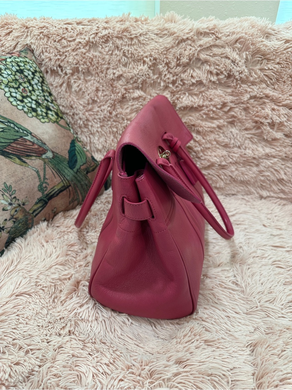 Mulberry Fuchsia Leather Satchel with Turn-Lock Closure - Picture 4 of 12